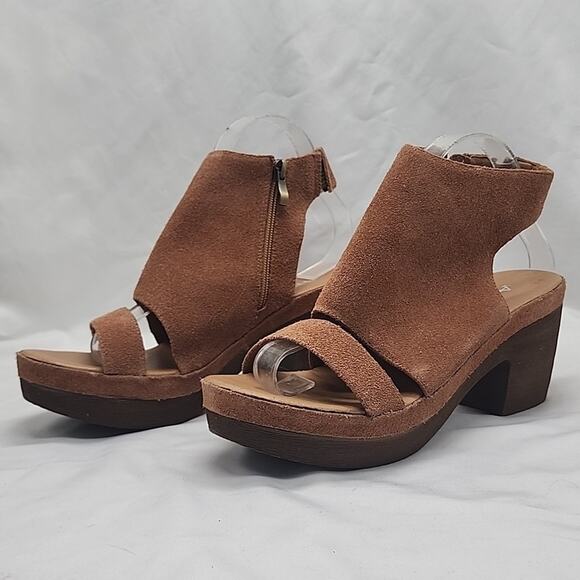 ANTELOPE I41 CUFF SANDALS TAUPE TAN SUEDE OPEN TOE BLOCK HEEL SIZE 41 NWOB - Picture 2 of 16
